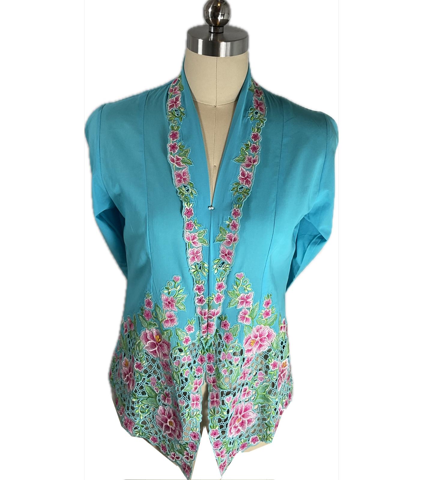 Premium Peranakan Top PPT-S-BLUE-B6017