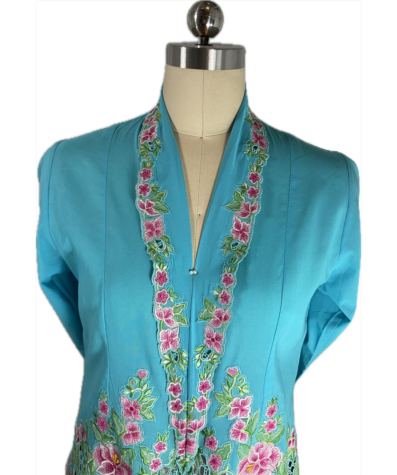 Premium Peranakan Top PPT-S-BLUE-B6017