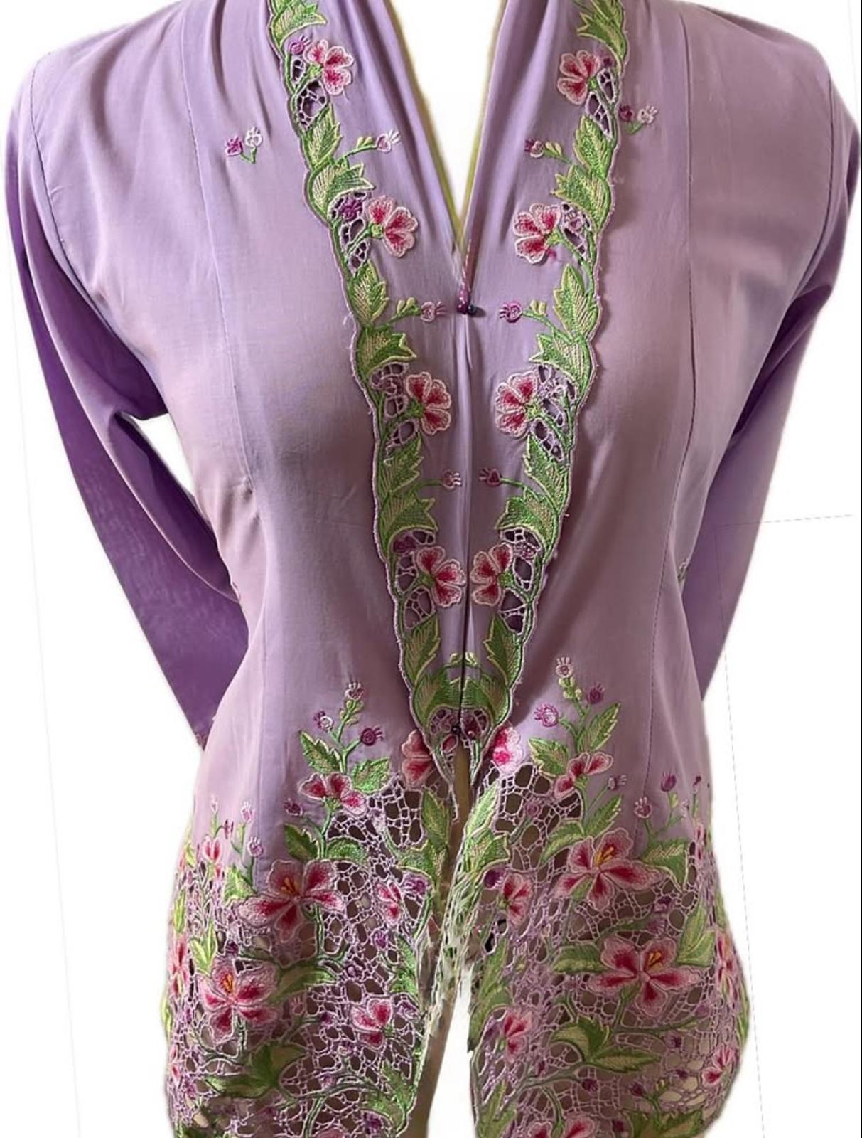 Premium Peranakan Top PPT-M-PURPLE-B66002