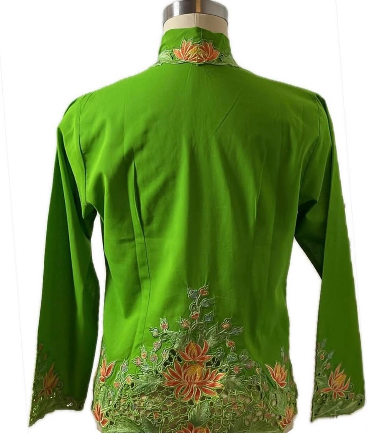 Premium Peranakan Top PPT-M-GREEN-B66004