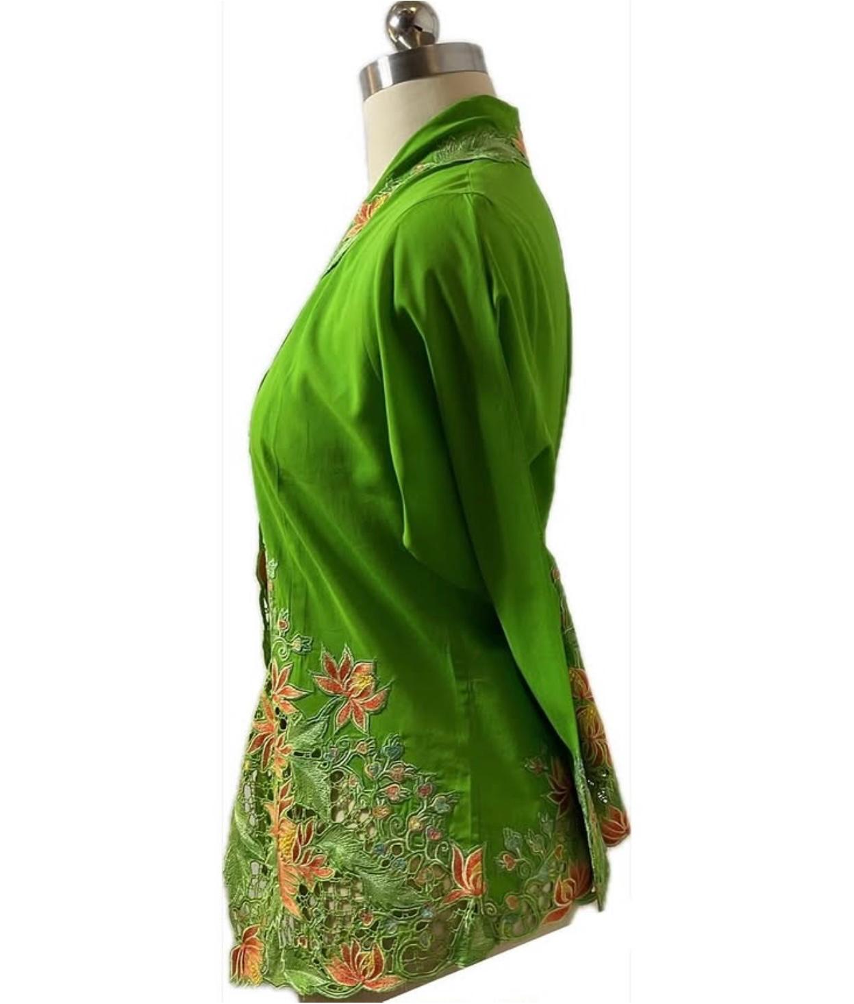 Premium Peranakan Top PPT-M-GREEN-B66004