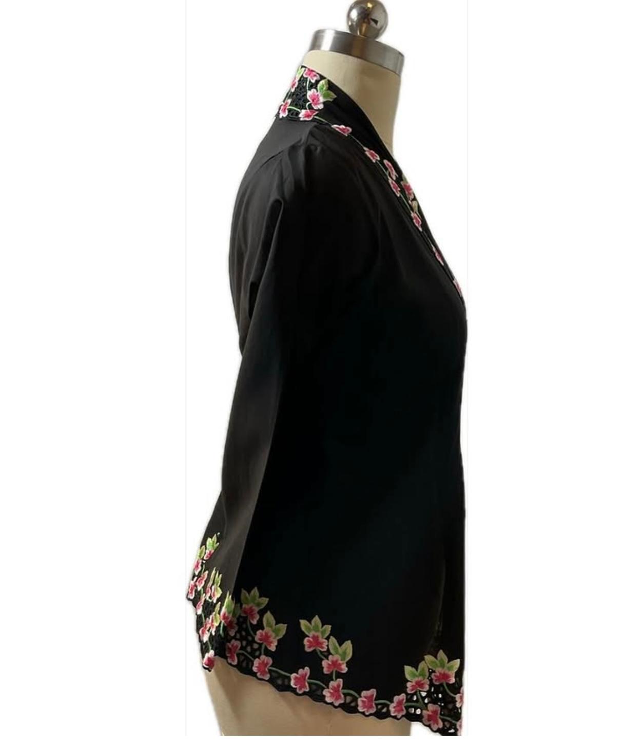 Premium Peranakan Top PPT-M-BLACK-B66005