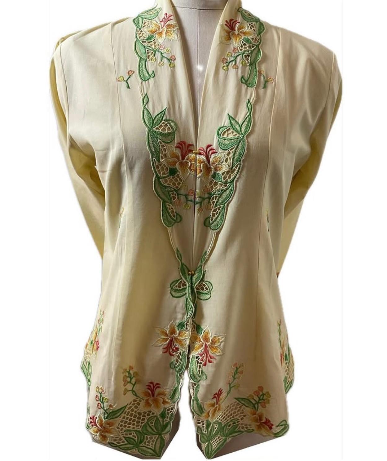 Premium Peranakan Top PPT-M-YELLOW-B66006