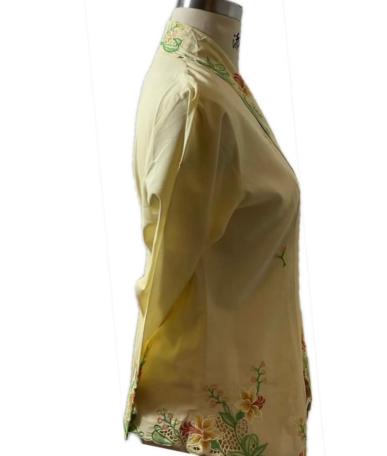 Premium Peranakan Top PPT-M-YELLOW-B66006