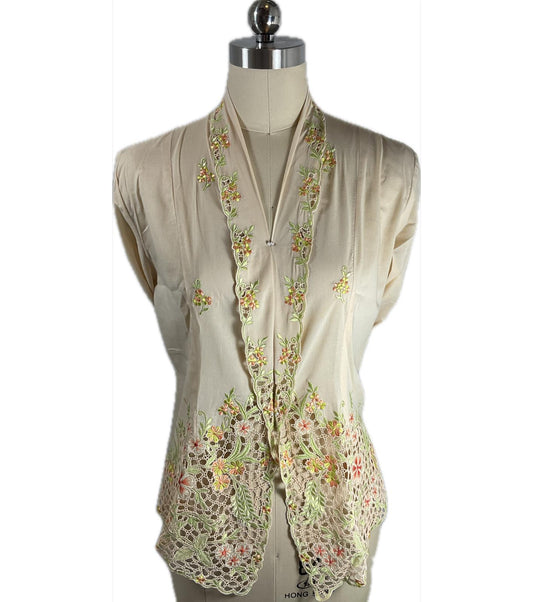 Premium Peranakan Top PPT-M-BEIGE-B66008