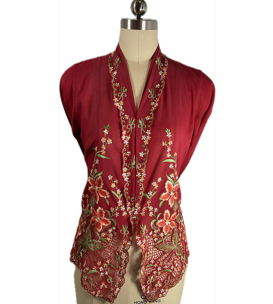 Premium Peranakan Top PPT-M-RED-B66011
