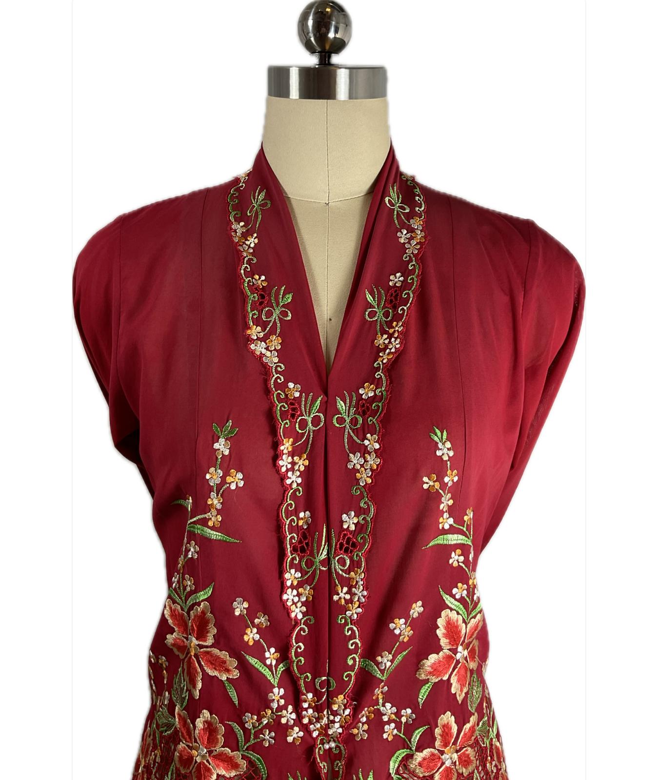 Premium Peranakan Top PPT-M-RED-B66011
