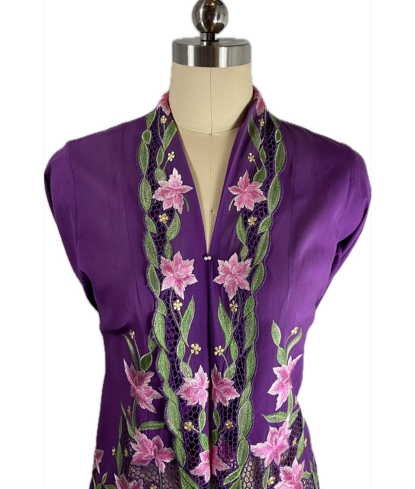 Premium Peranakan Top PPT-M-PURPLE-B66013
