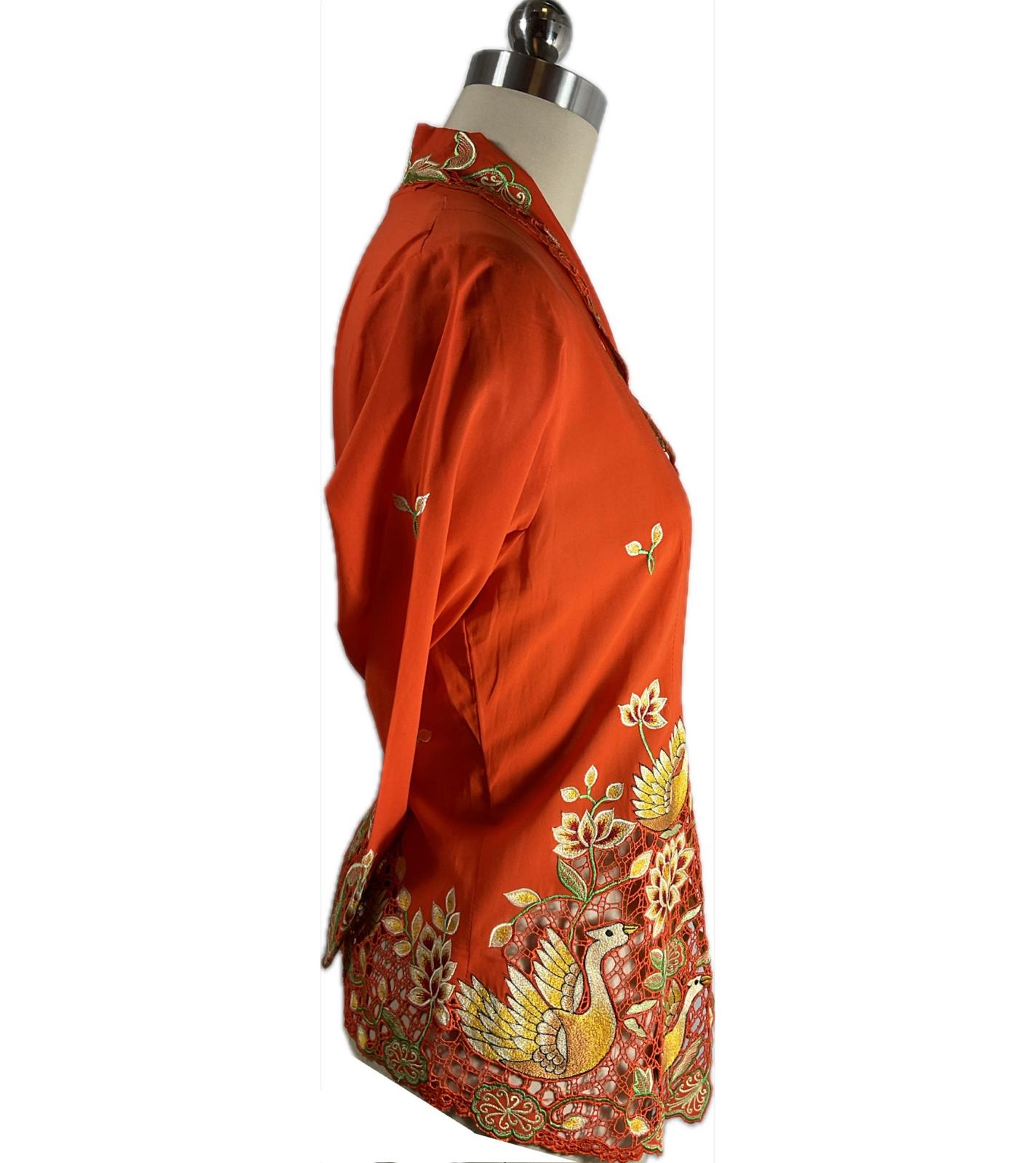 Premium Peranakan Top PPT-M-ORANGE-B66014
