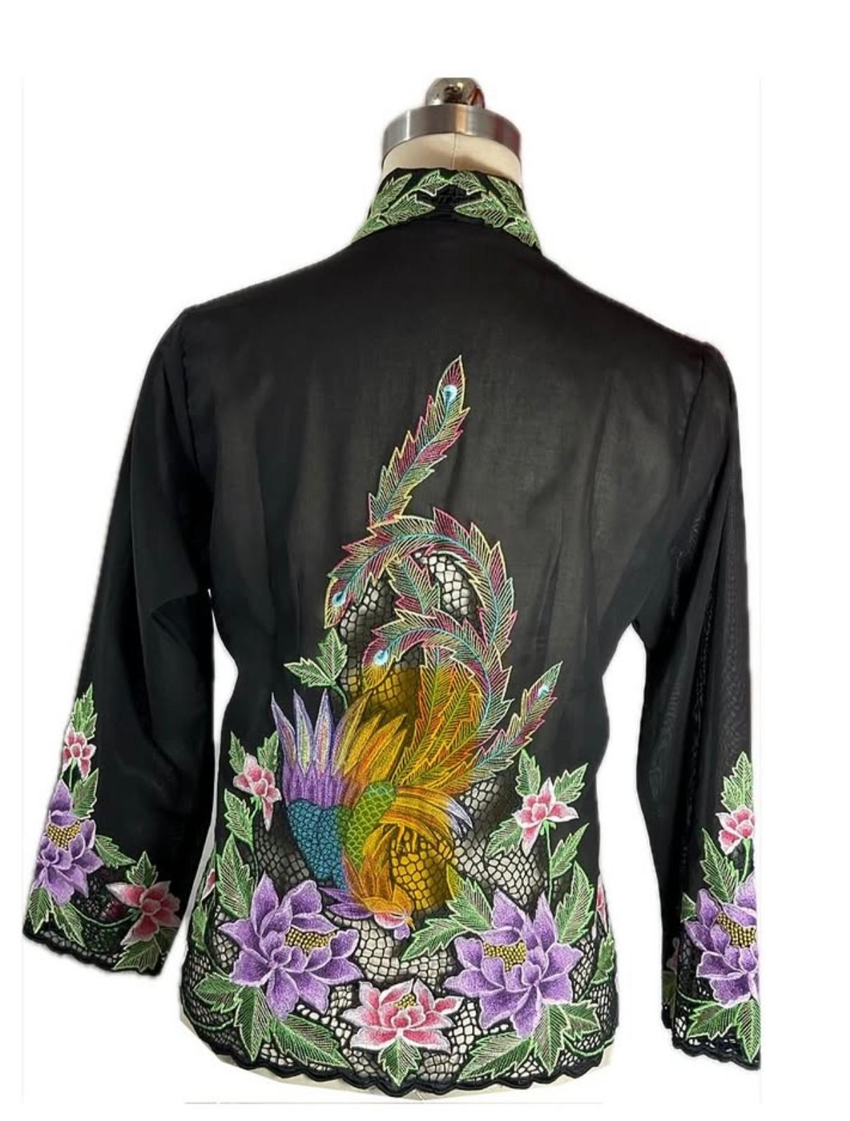 Premium Peranakan Top PPT-S-BLACK-B6018