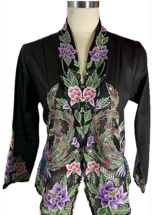 Premium Peranakan Top PPT-M-BLACK-B66016
