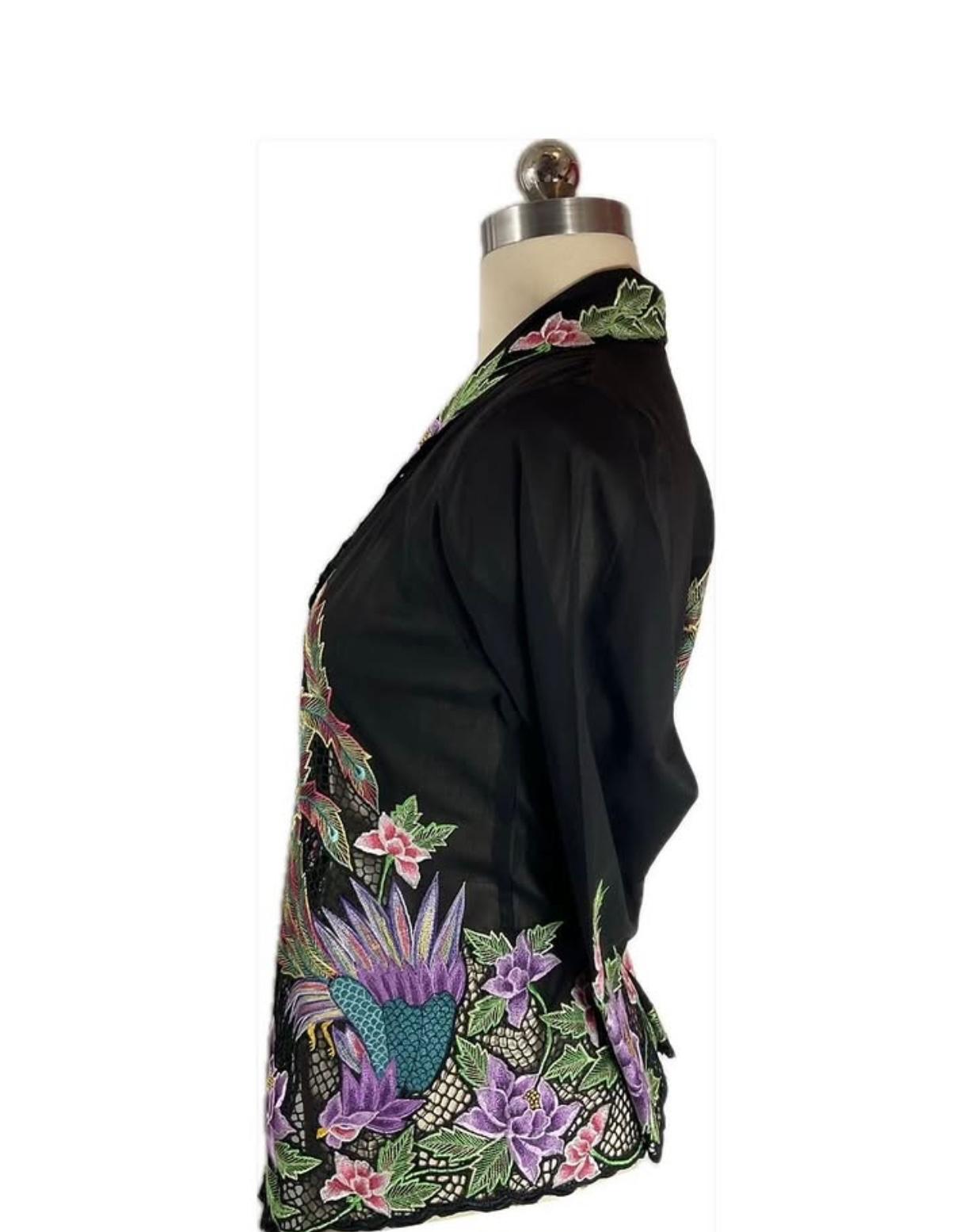 Premium Peranakan Top PPT-S-BLACK-B6018