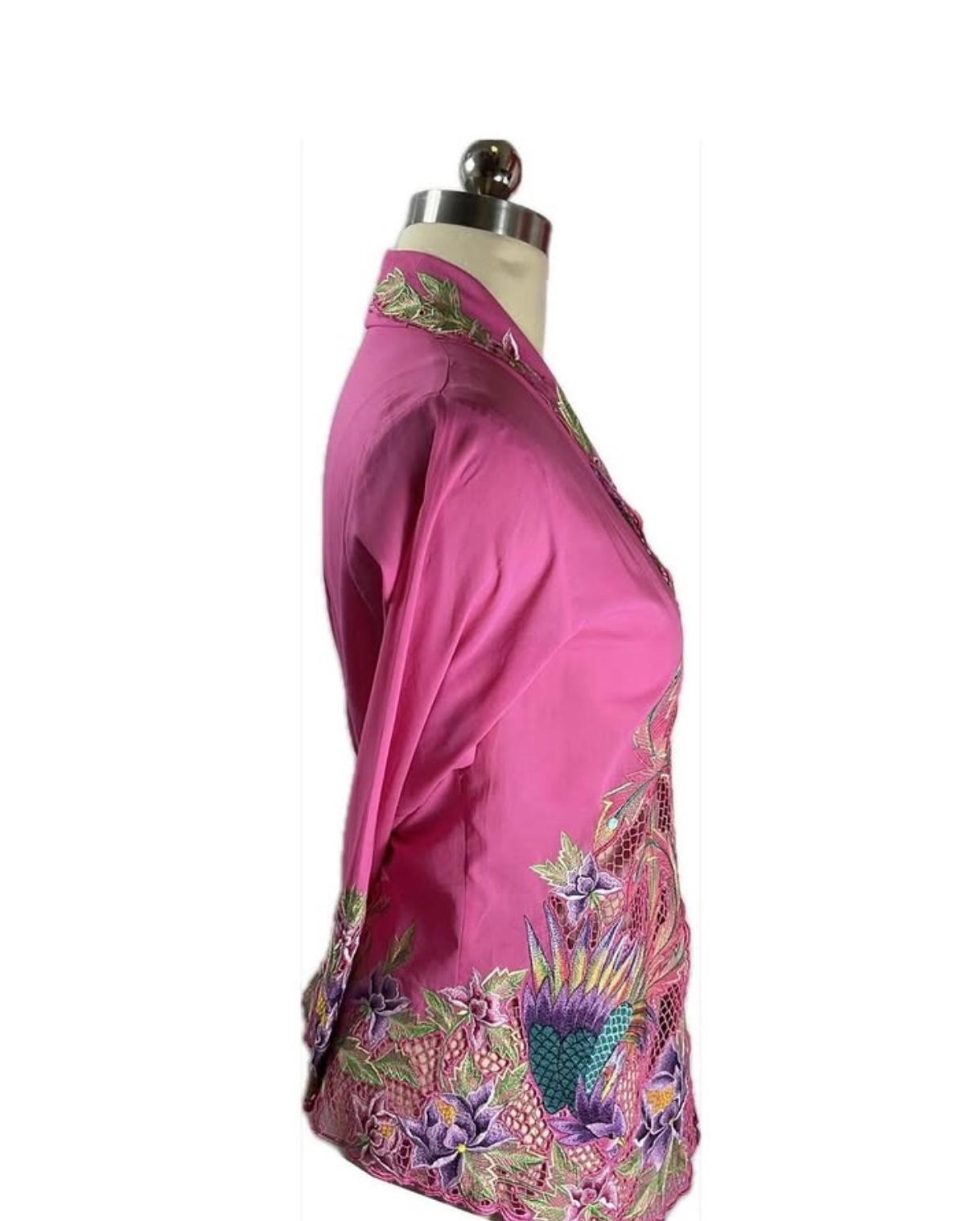Premium Peranakan Top PPT-L-PINK-B666015