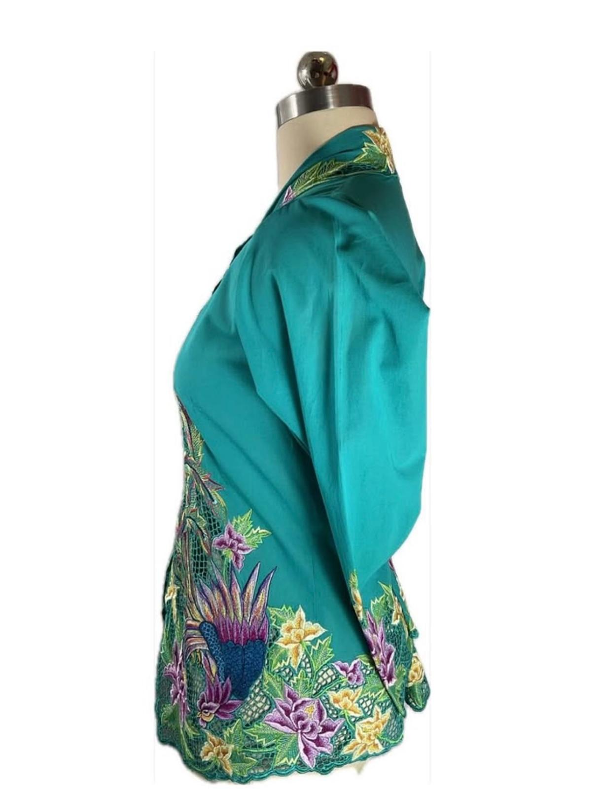Premium Peranakan Top PPT-S-TURQUOISE-B6020