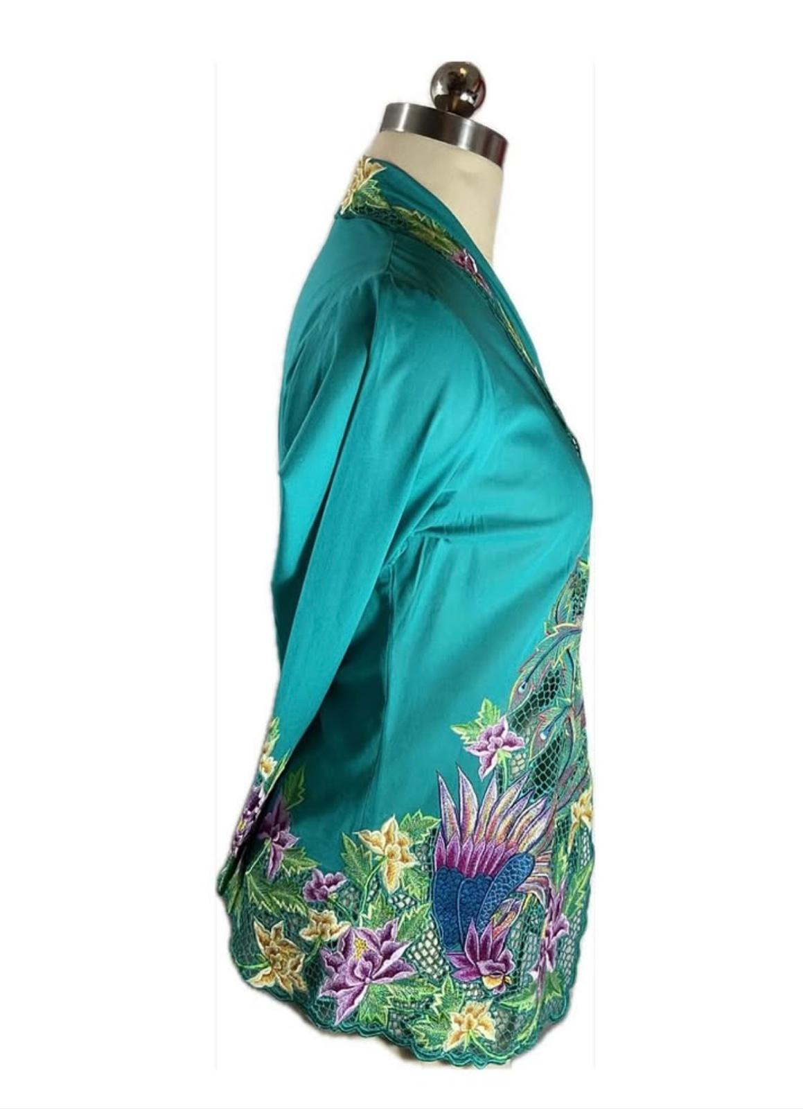 Premium Peranakan Top PPT-S-TURQUOISE-B6020