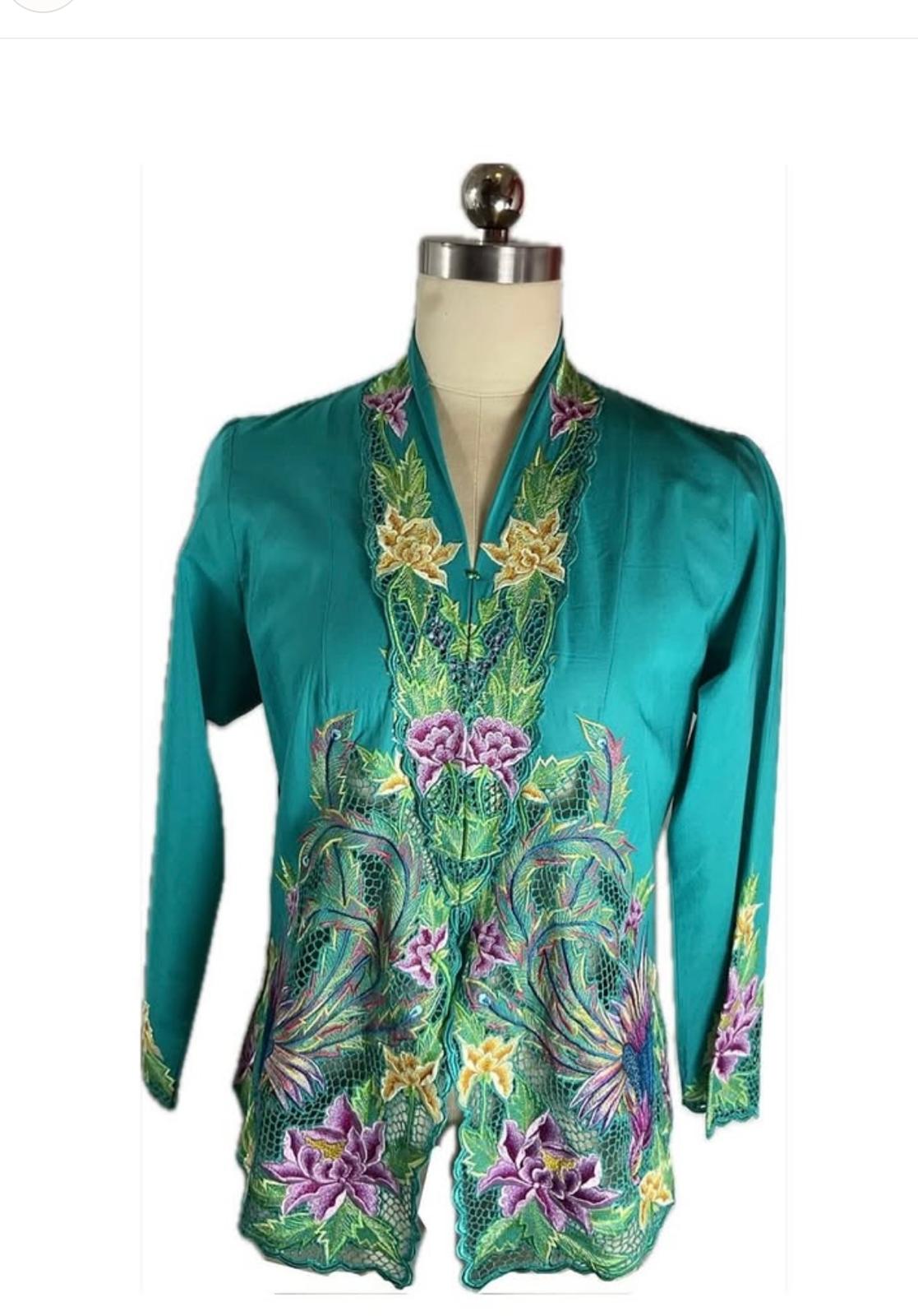 Premium Peranakan Top PPT-S-TURQUOISE-B6020