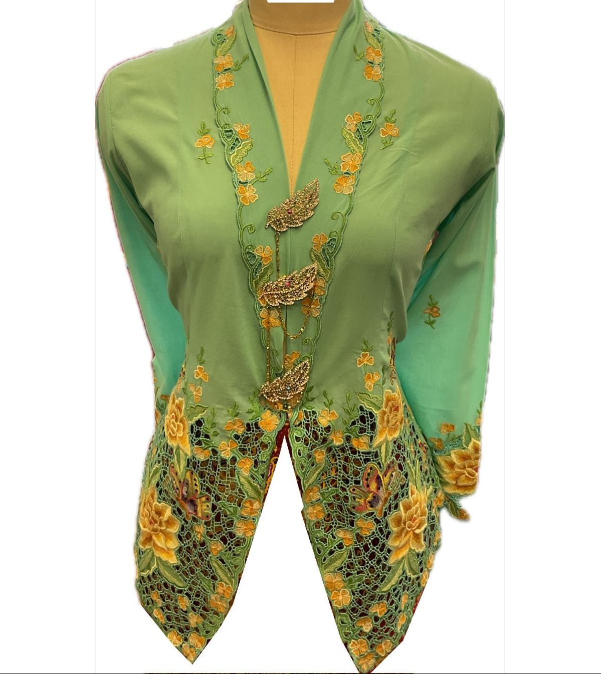Premium Peranakan Top PPT-L-TURQUOISE-B666011