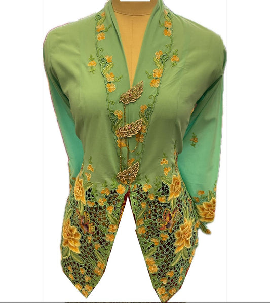 Premium Peranakan Top PPT-L-TURQUOISE-B666011