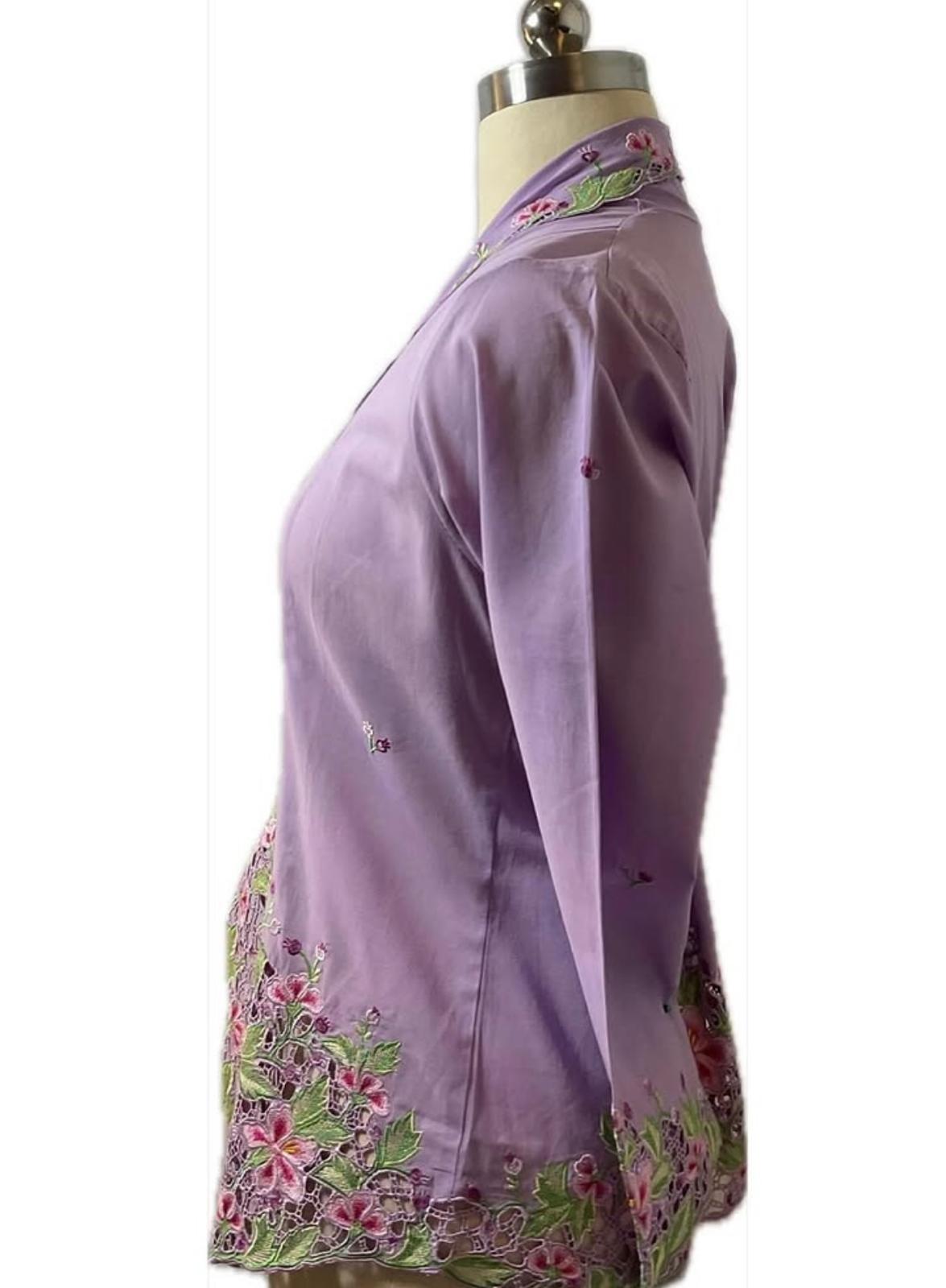 Premium Peranakan Top PPT-L-PURPLE-B666007