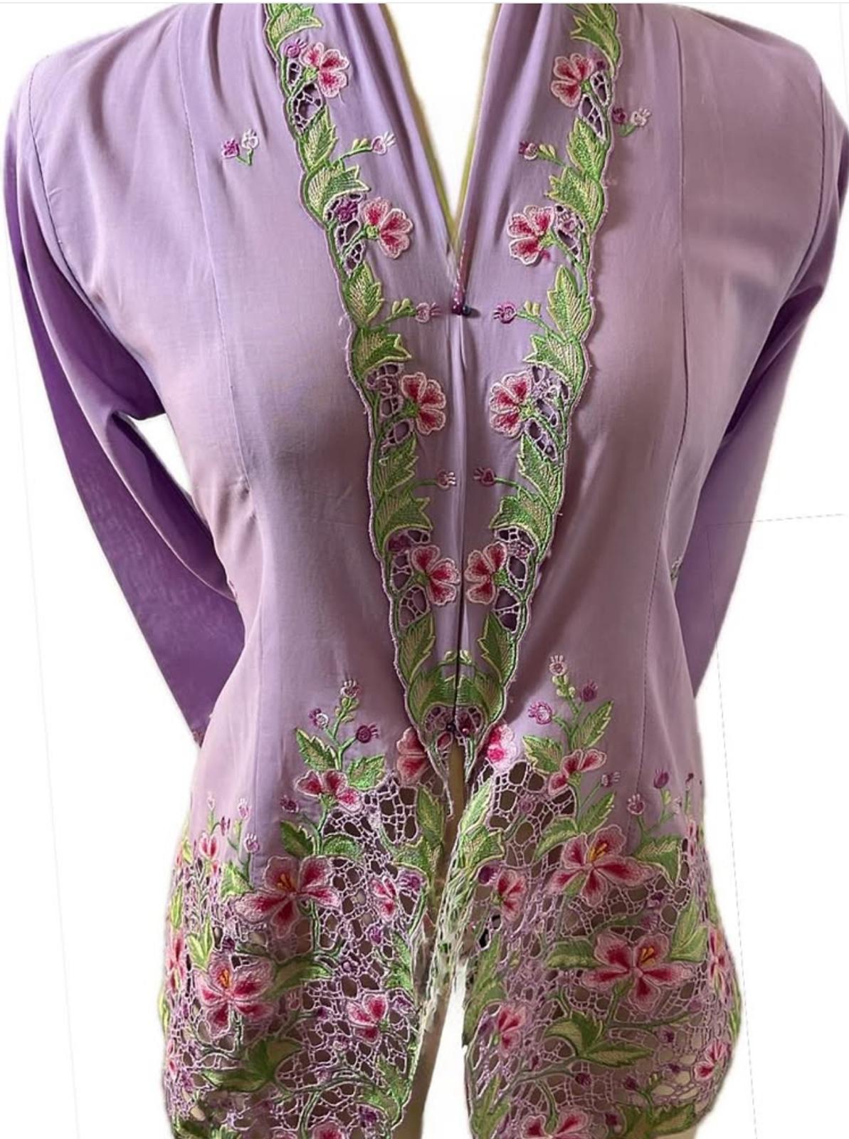Premium Peranakan Top PPT-L-PURPLE-B666007