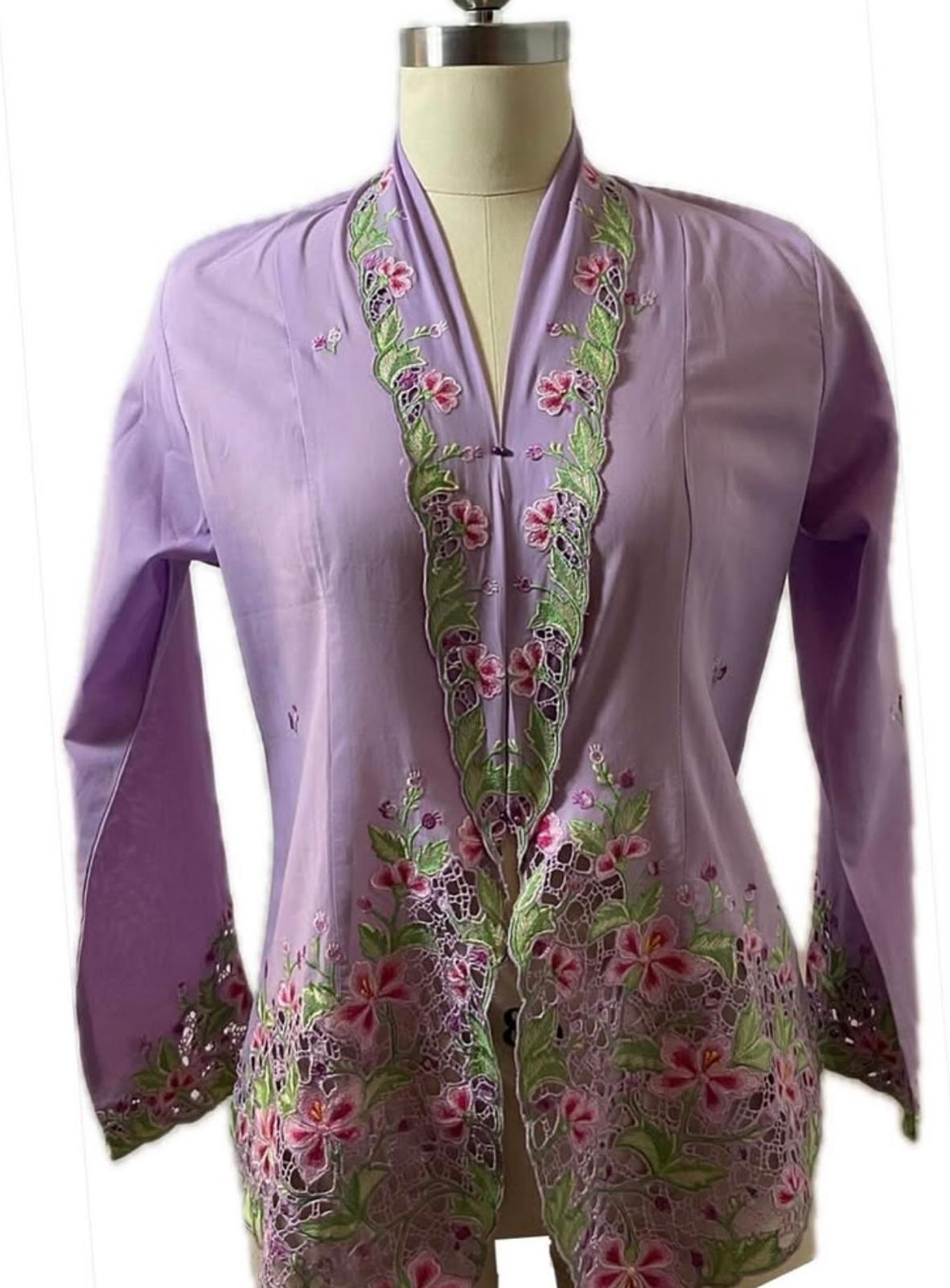 Premium Peranakan Top PPT-L-PURPLE-B666007