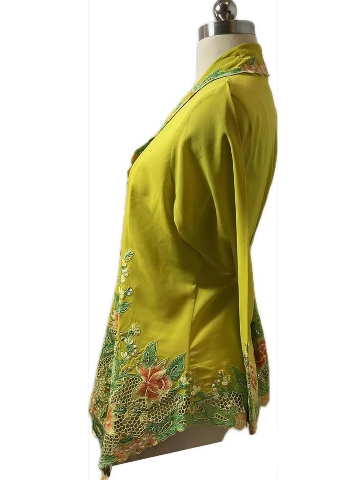 Premium Peranakan Top PPT-L-YELLOW-B666004
