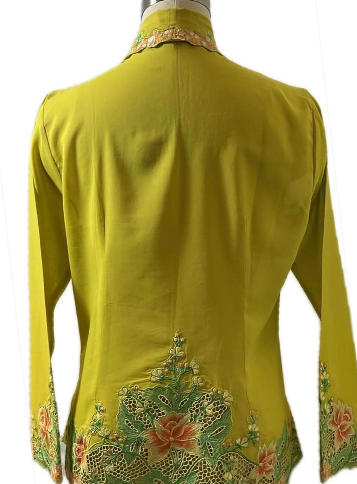 Premium Peranakan Top PPT-L-YELLOW-B666004