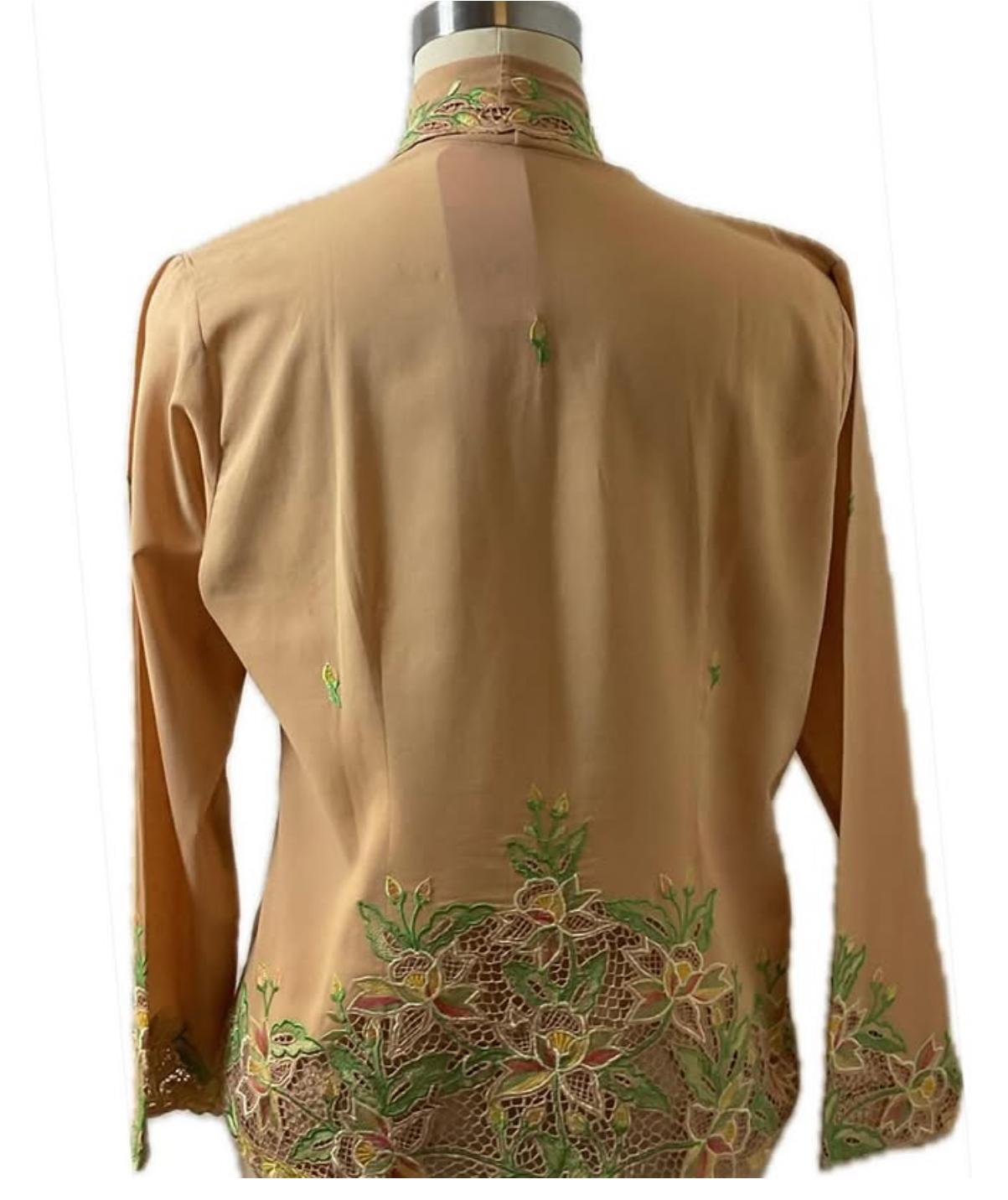 Premium Peranakan Top PPT-L-BROWN-B666005