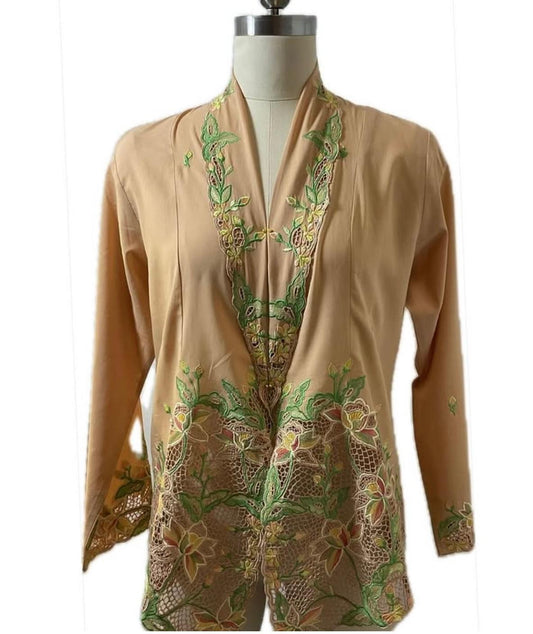 Premium Peranakan Top PPT-L-BROWN-B666005