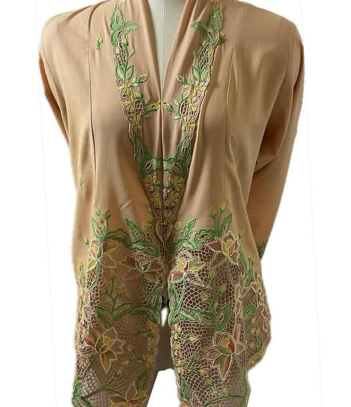 Premium Peranakan Top PPT-L-BROWN-B666005