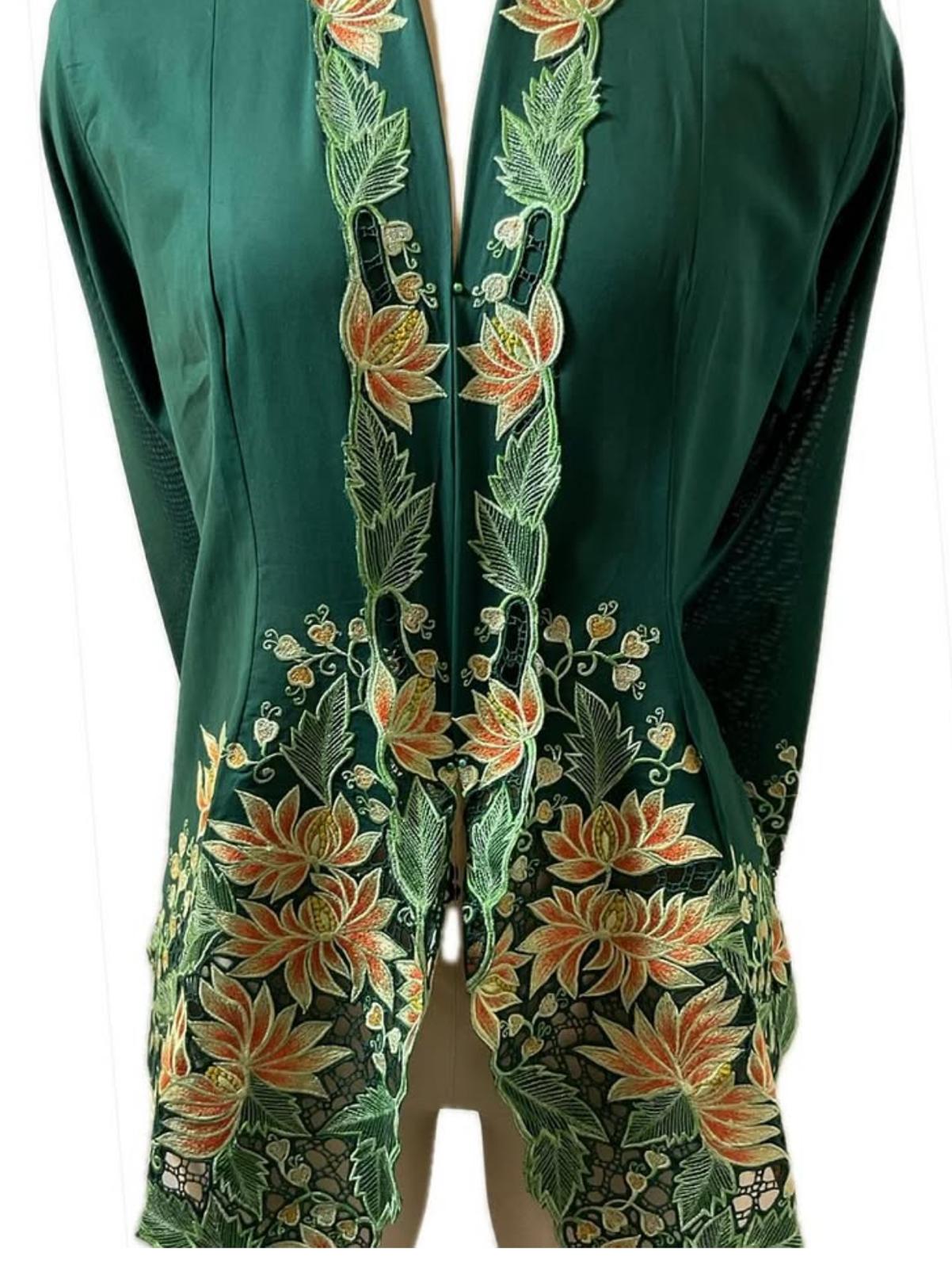 Premium Peranakan Top PPT-L-GREEN-B666008