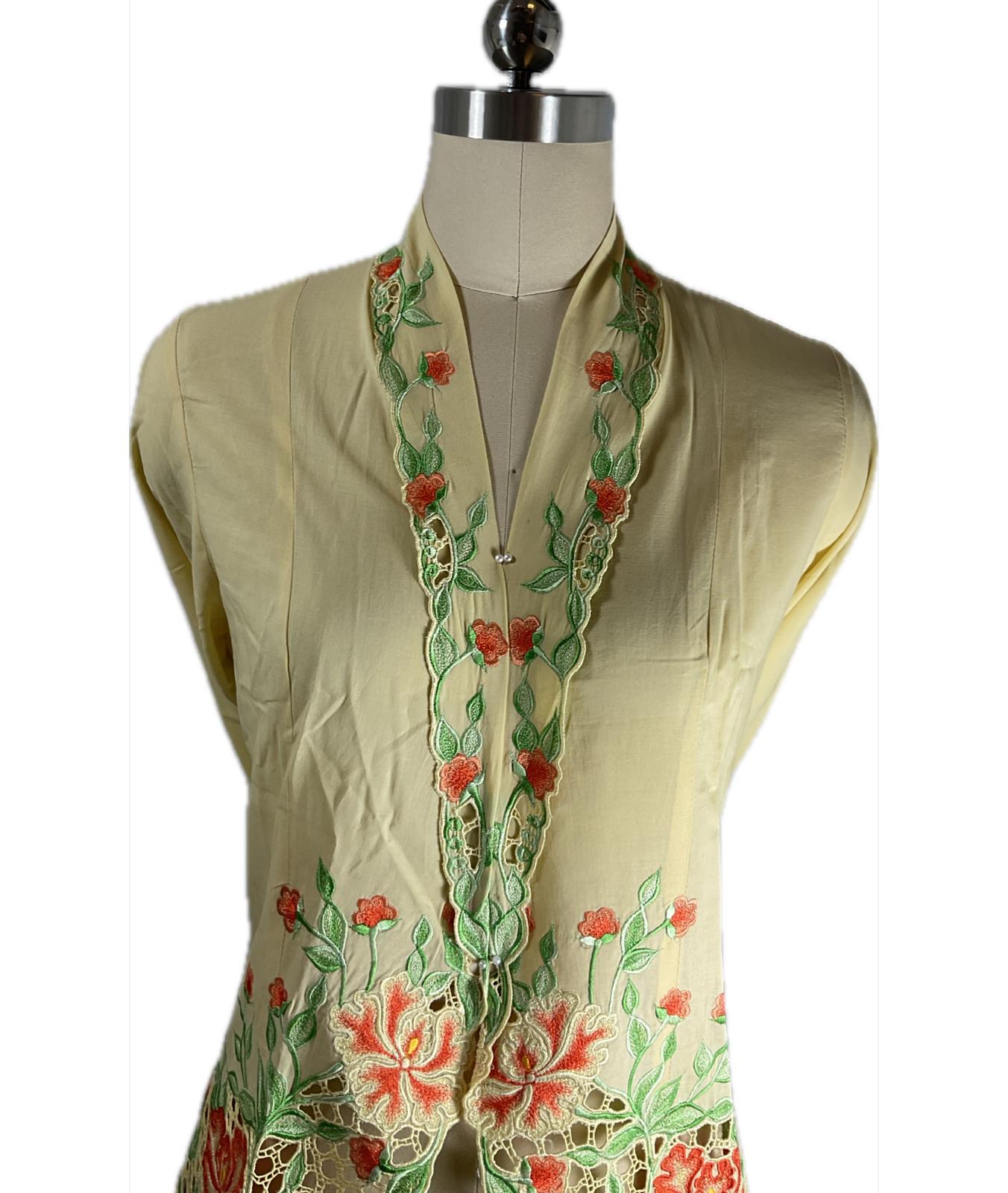 Premium Peranakan Top PPT-L-YELLOW-B666009