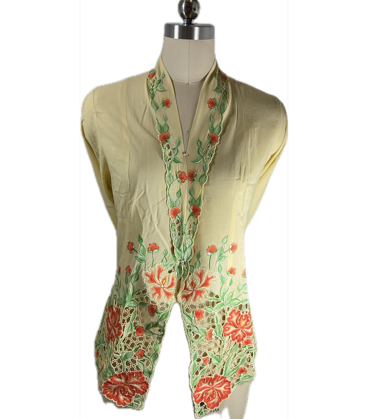 Premium Peranakan Top PPT-L-YELLOW-B666009