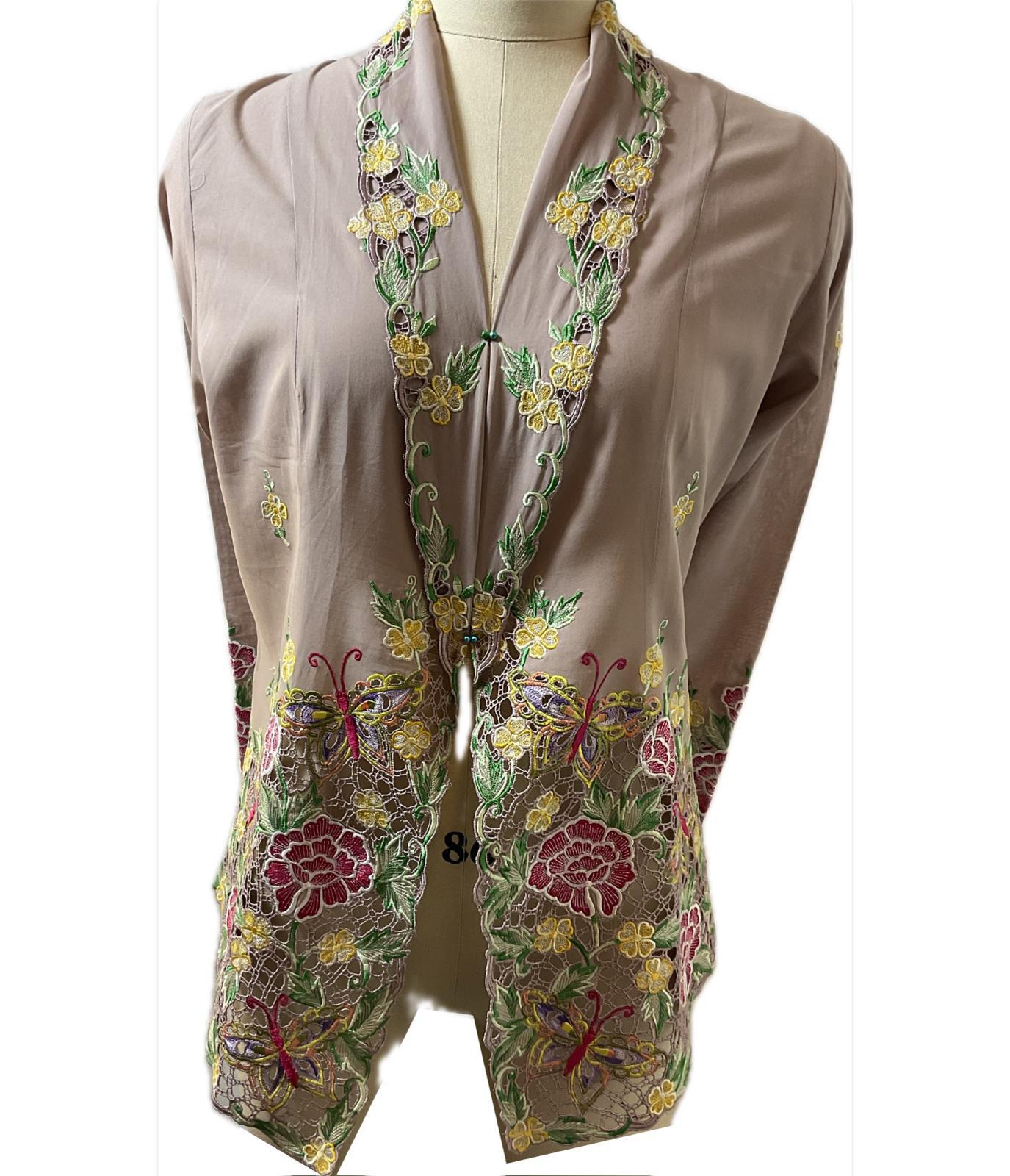 Premium Peranakan Top PPT-XL-BROWN-B6666005
