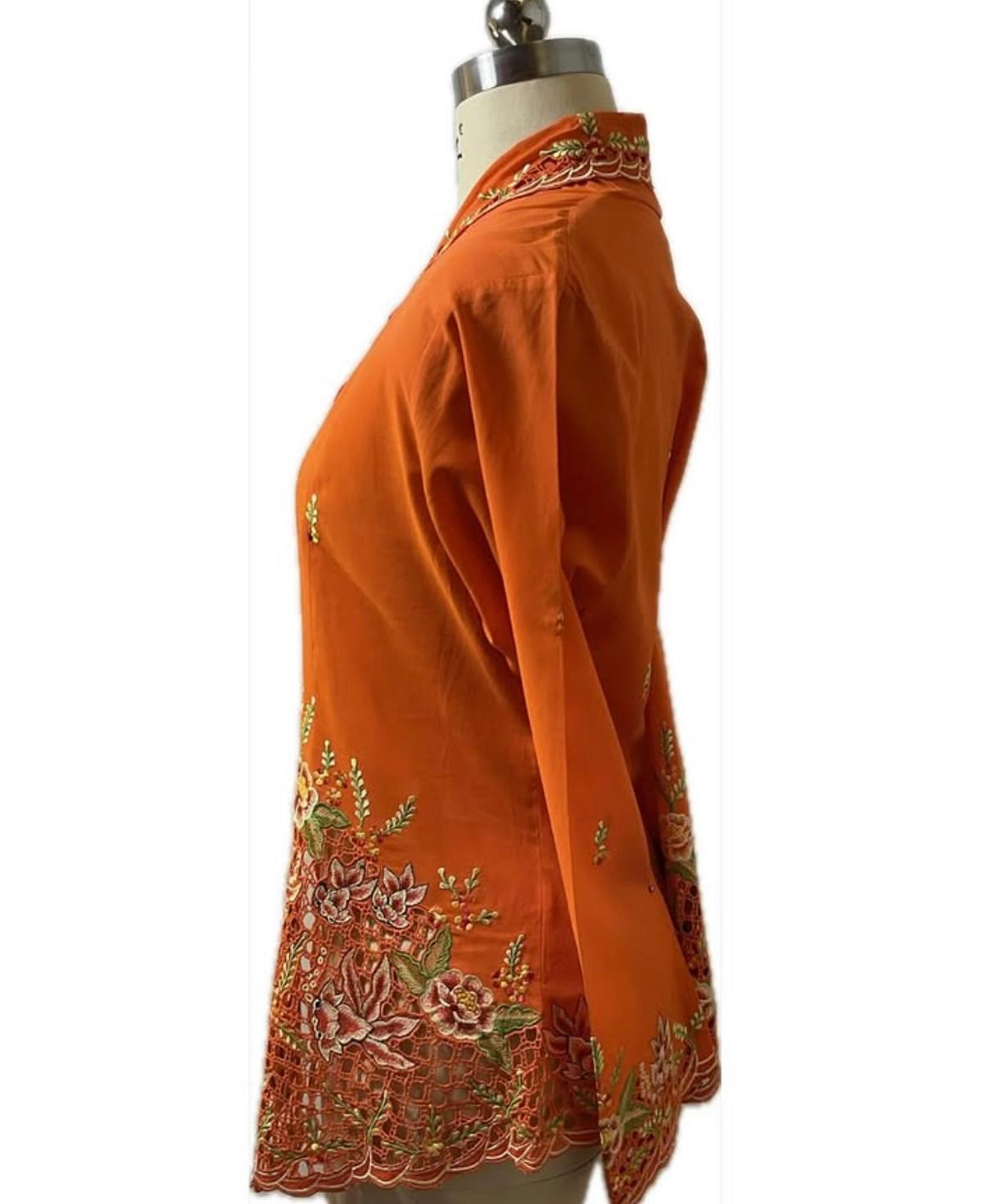 Premium Peranakan Top PPT-XL-ORANGE-B6666006