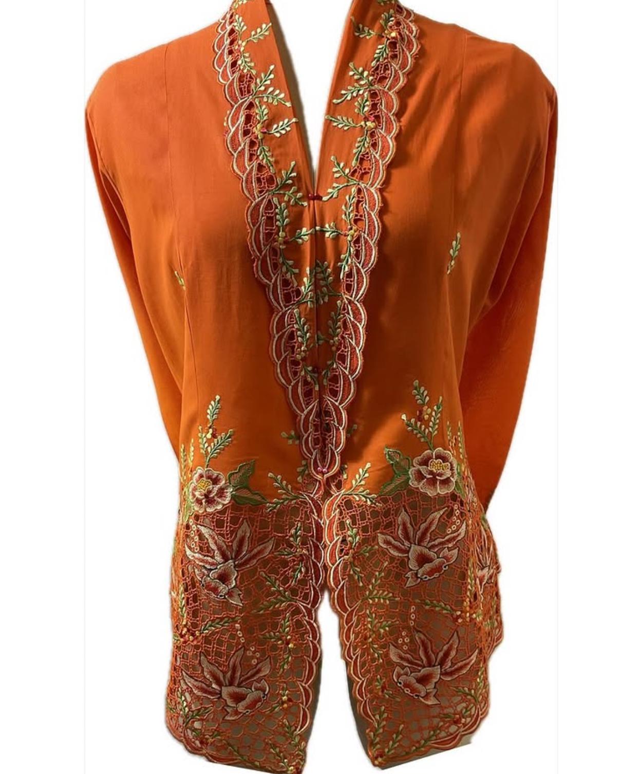 Premium Peranakan Top PPT-XL-ORANGE-B6666006
