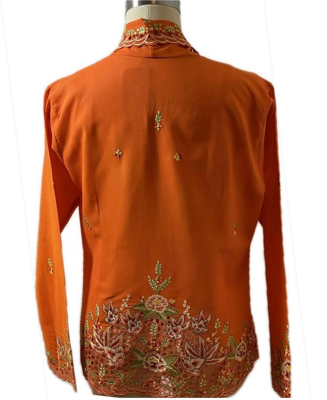 Premium Peranakan Top PPT-XL-ORANGE-B6666006