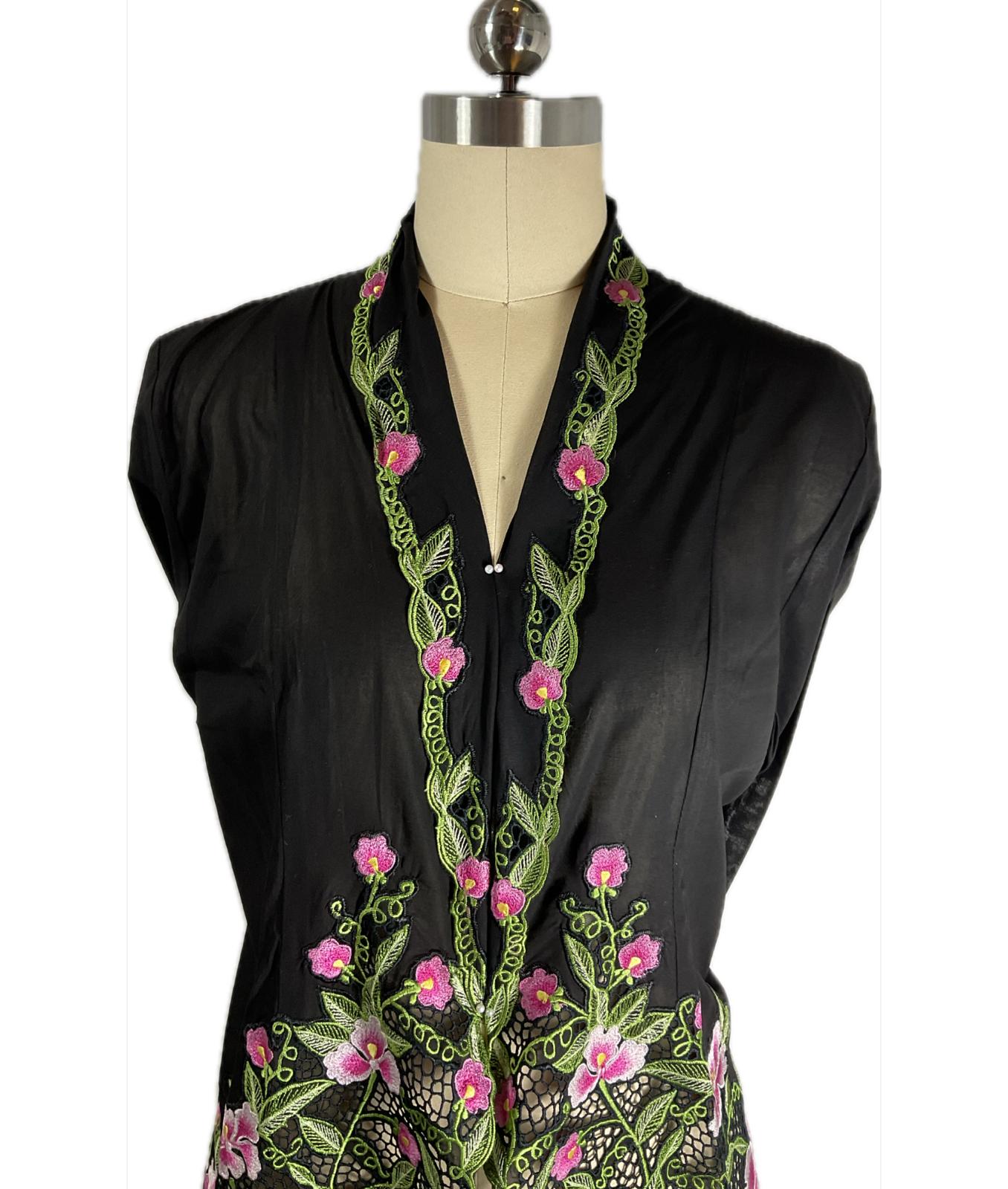 Premium Peranakan Top PPT-XL-BLACK-B6666016
