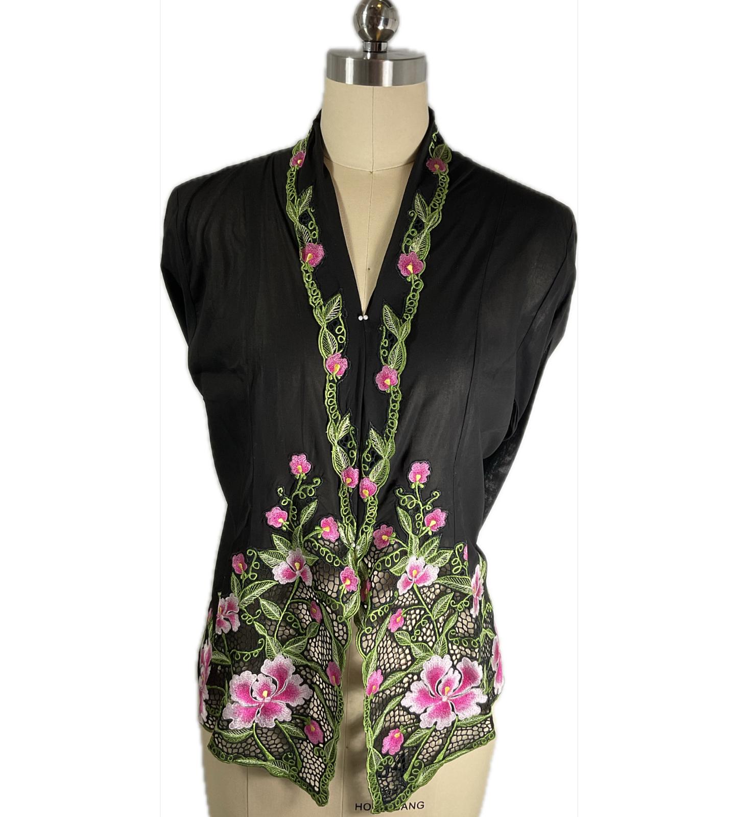 Premium Peranakan Top PPT-XL-BLACK-B6666016