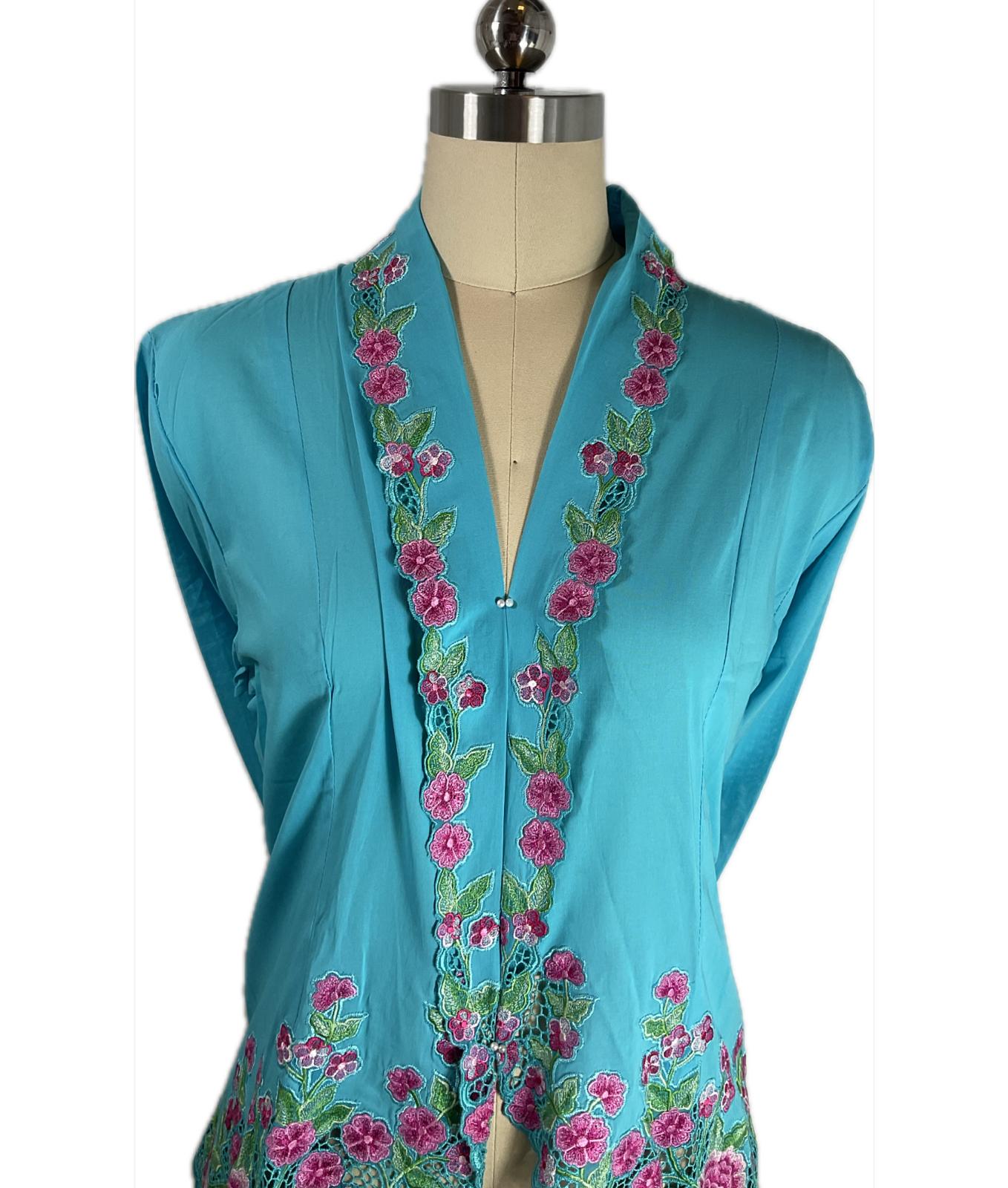 Premium Peranakan Top PPT-XL-BLUE-B6666011