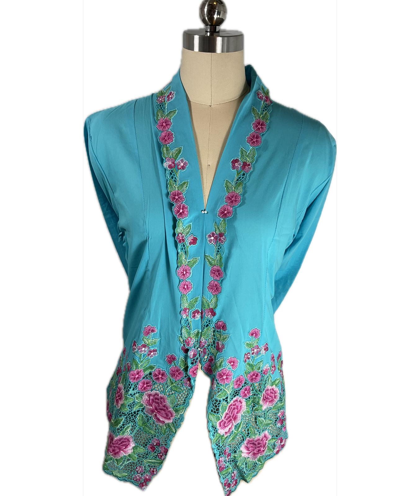 Premium Peranakan Top PPT-XL-BLUE-B6666011