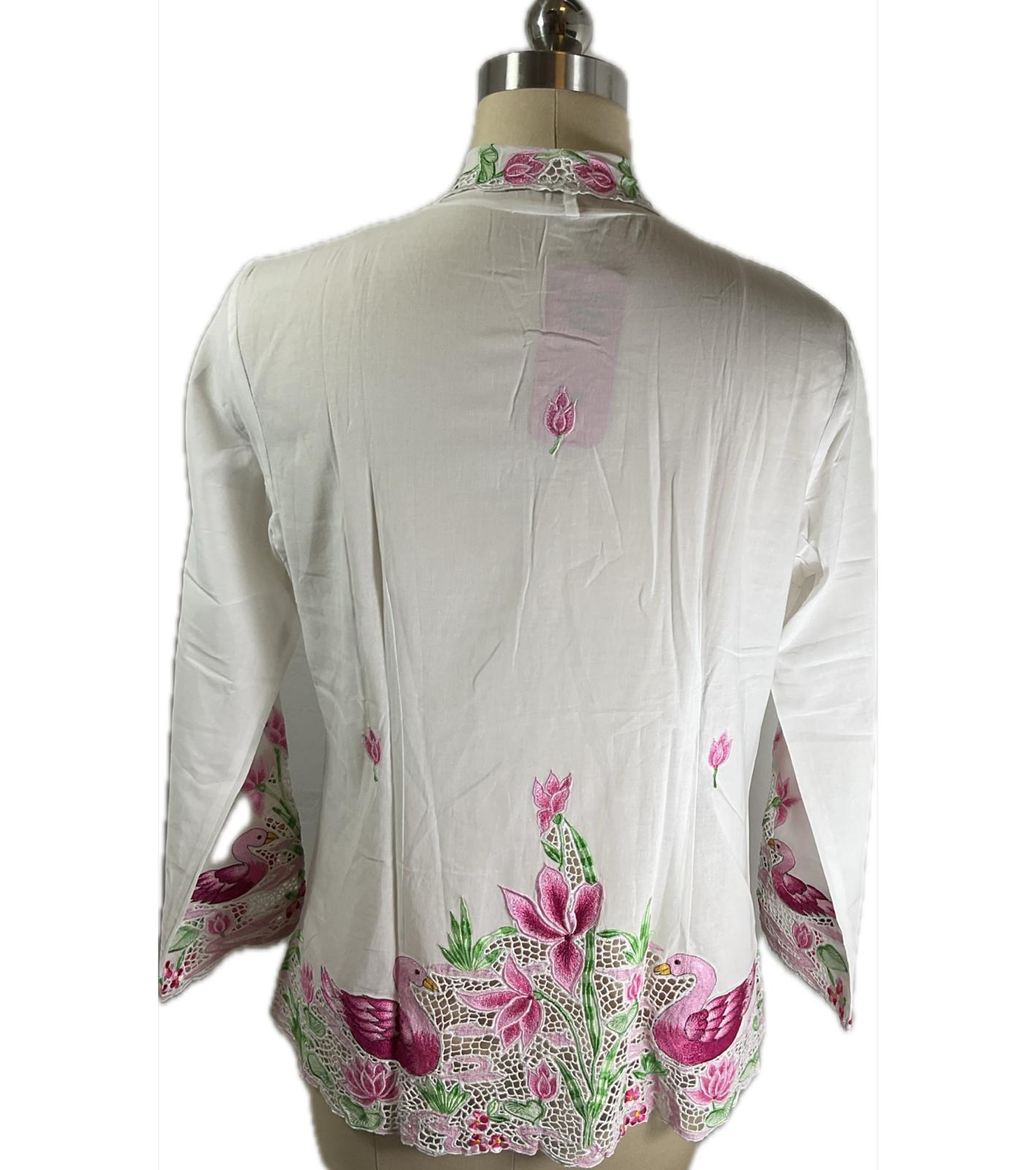 Premium Peranakan Top PPT-XL-WHITE-B6666014