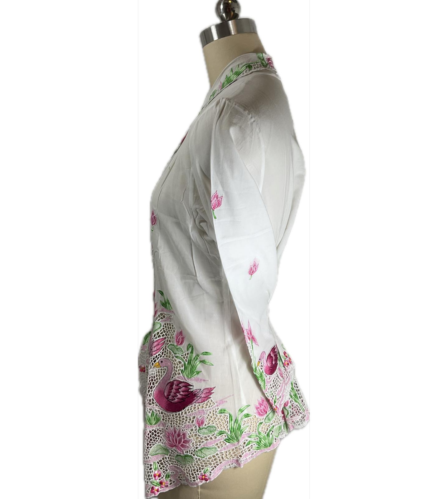 Premium Peranakan Top PPT-XL-WHITE-B6666014