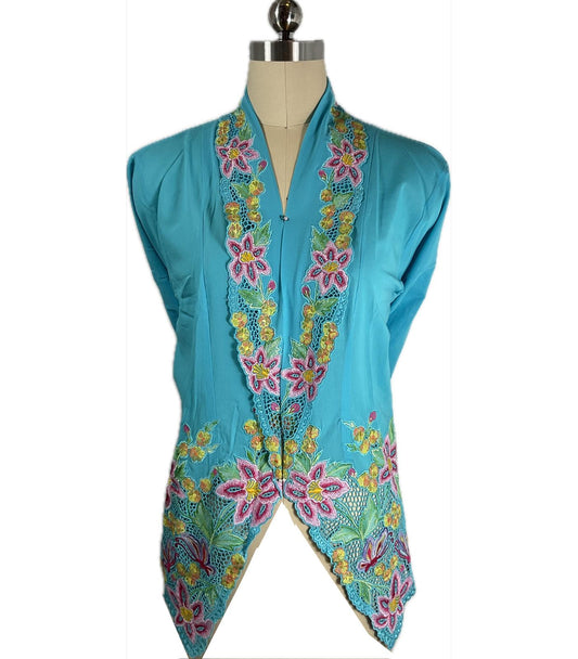 Premium Peranakan Top PPT-XL-BLUE-B6666019