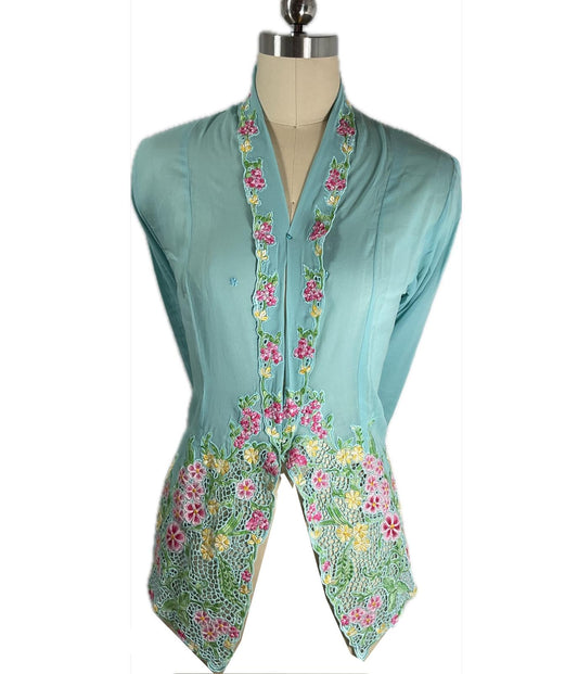 Premium Peranakan Top PPT-XL-BLUE-B6666024