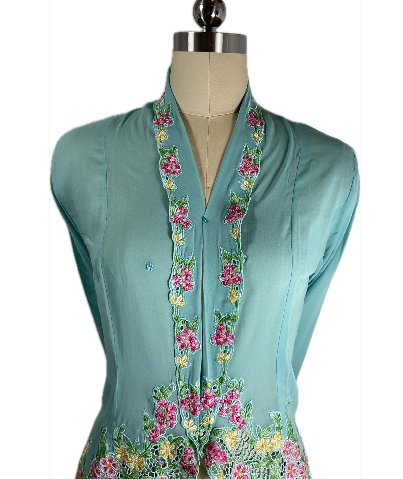 Premium Peranakan Top PPT-XL-BLUE-B6666024