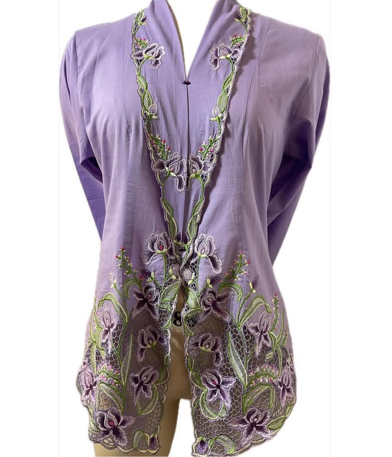 Premium Peranakan Top PPT-L-PURPLE-B666012