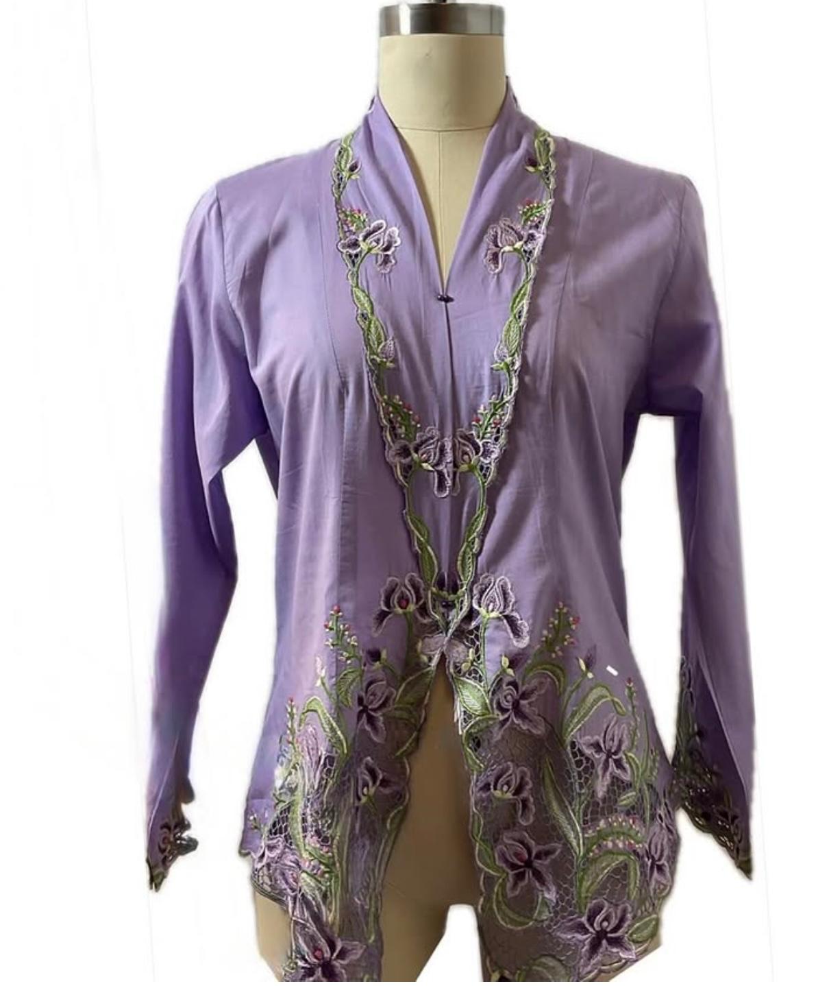 Premium Peranakan Top PPT-L-PURPLE-B666012