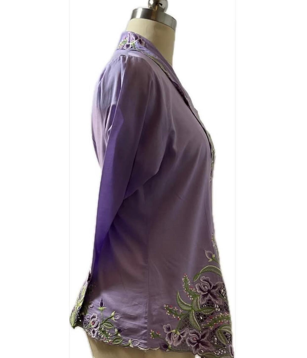 Premium Peranakan Top PPT-L-PURPLE-B666012
