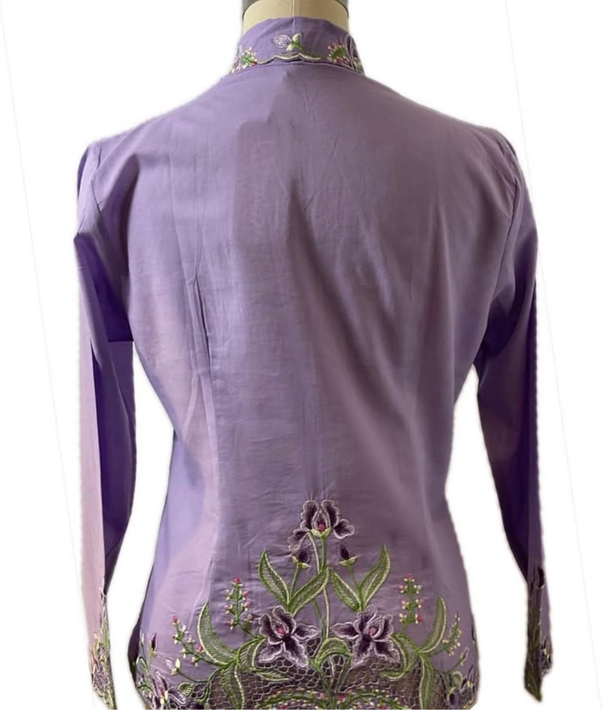 Premium Peranakan Top PPT-L-PURPLE-B666012